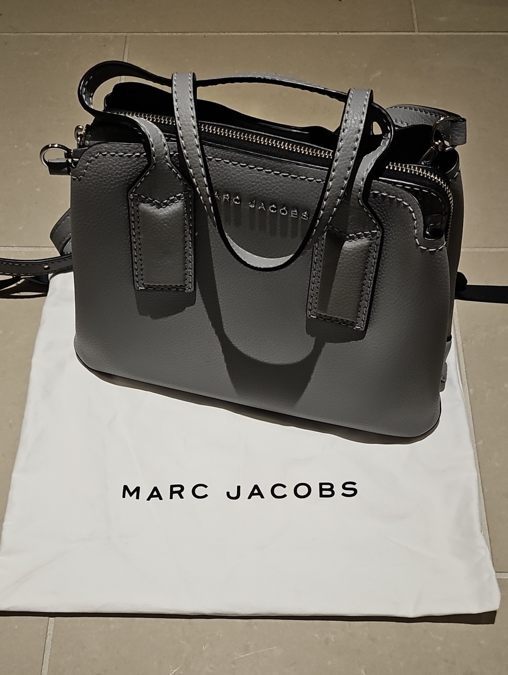 Marc Jacobs Gray Leather Mini Satchel with Removable Strap